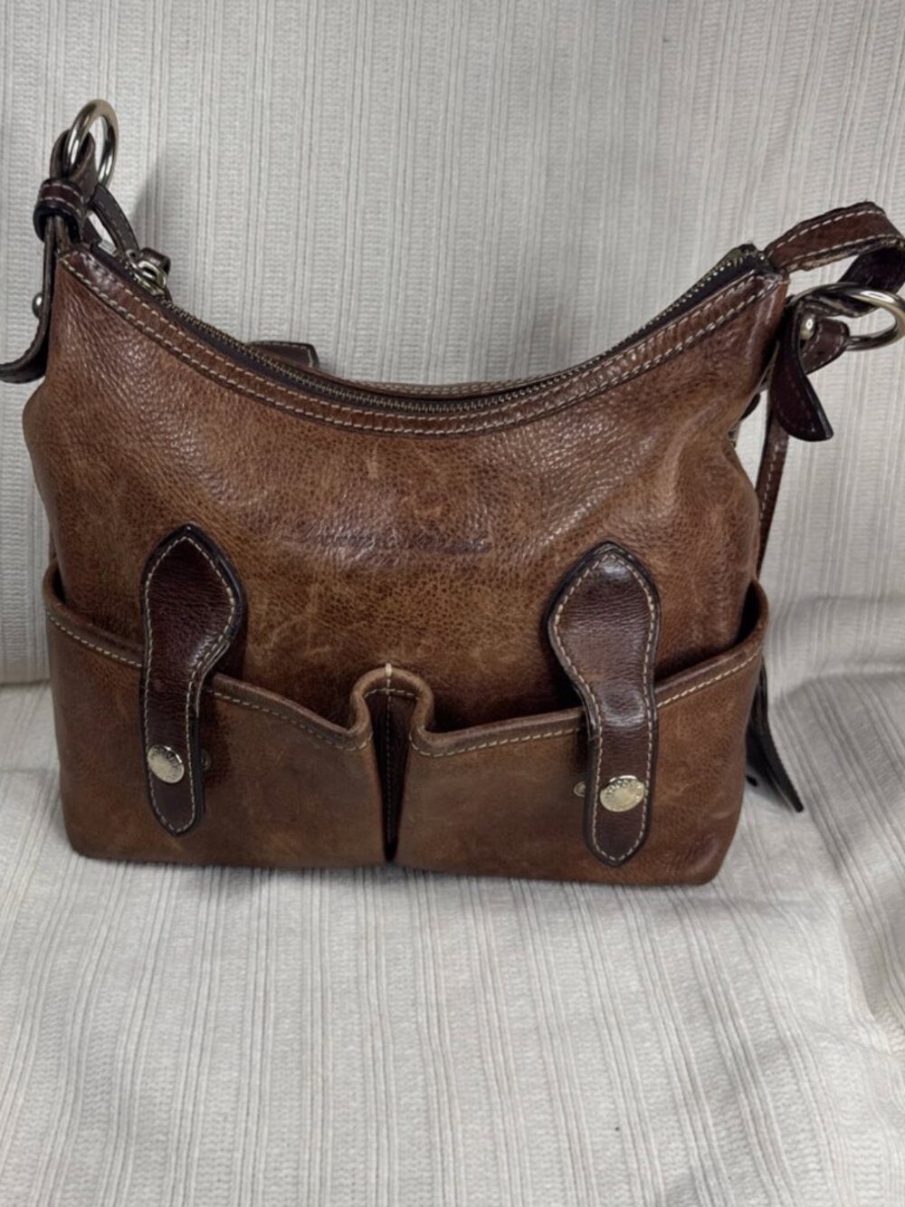 Dooney & Bourke Medium Brown Florentine Vacchetta Leather East/West Satchel